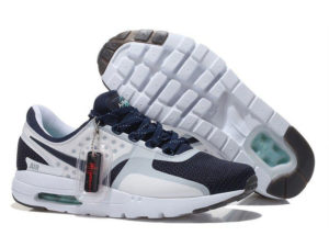 Кроссовки Nike Air Max 87 белые с темно-синим мужские - общее фото