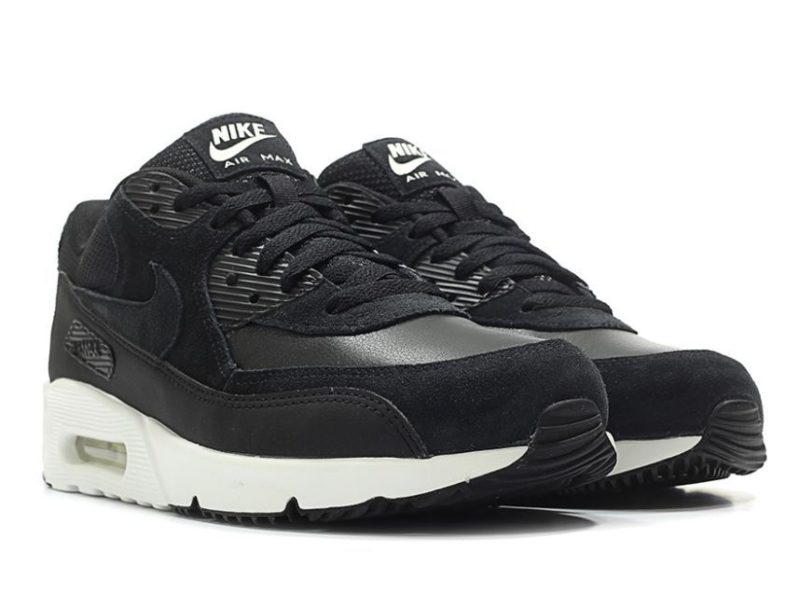 Nike Air Max 90 замша черные с белым (40-44)