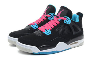 Nike Air Jordan 4 черные с розовым (35-40)