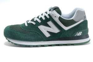 Кроссовки New Balance 574 зеленые с белым (35-40)