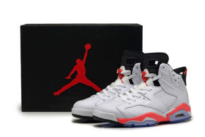 Nike Air Jordan 6 белые с красным (35-45)