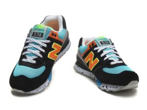 Кроссовки New Balance 574 black blue черно-голубые (35-40)