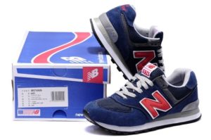 Кроссовки New Balance 574 синие с красным (35-44)