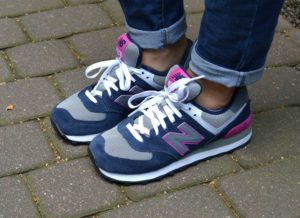 New Balance 574 синие с розовым и серым (36-40)