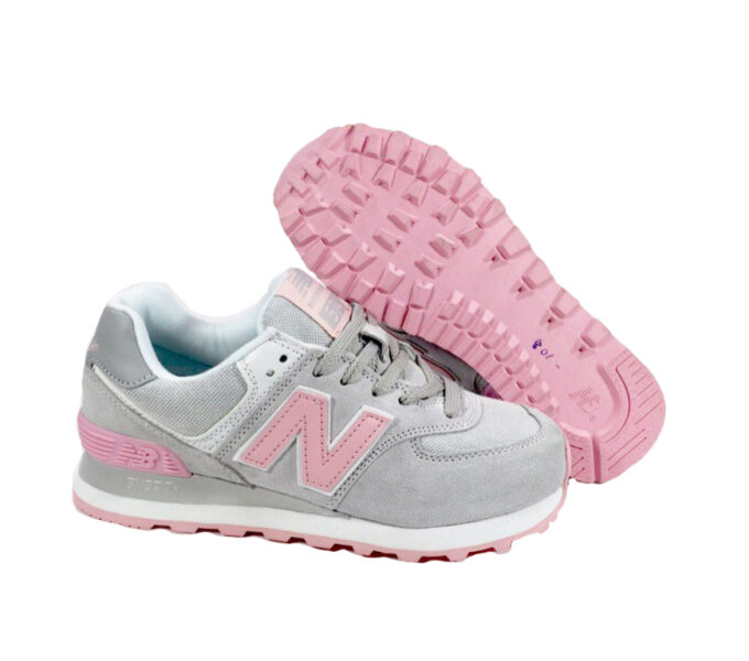 New Balance 574 серые с розовым (35-39)