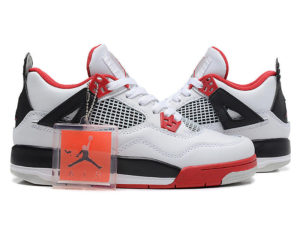 Nike Air Jordan 4 белые с красным (40-45)