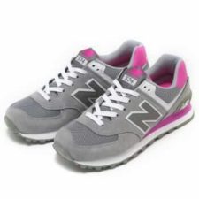 New Balance 574 серые с розовым (36-40)