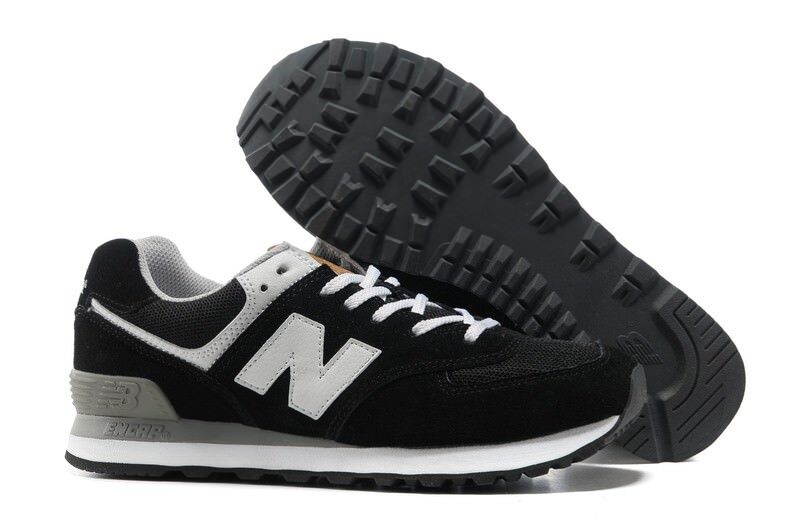 Кроссовки New Balance 574 черные с белым (35-45)