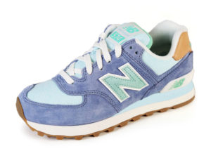 New Balance 574 замша-сетка сине-голубые с мятным (36-40)