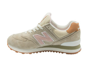 New Balance 574 замшевые бежевые с розовым (35-40)