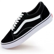 Кеды Vans black-white черные с белым 35-43