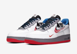 Nike Air Force 1 LV8 "Script Swoosh" белые с серым (40-44)