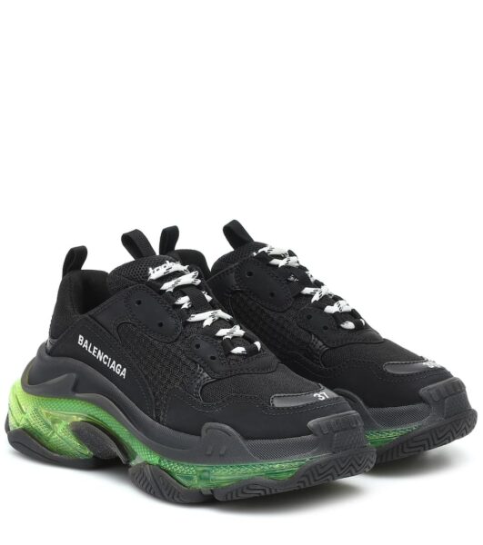 Balenciaga Triple S черные с зеленым  (36-40)