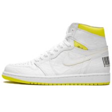 Nike Jordan 1 Retro High first class Flight белые с желтым (35-45)