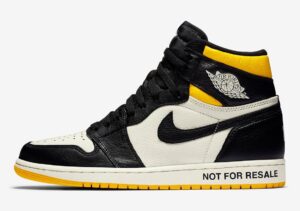 Nike Air Jordan 1 not for resale черно-белые с желтым (40-44)