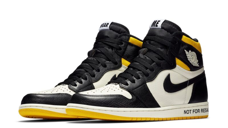 Nike Air Jordan 1 not for resale черно-белые с желтым (40-44)