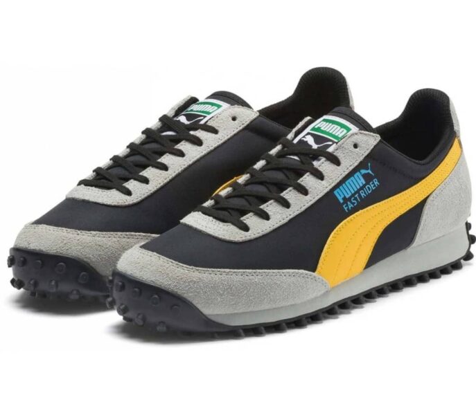 Puma Fast Rider серо-черные с желтым (40-45)