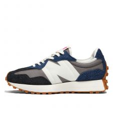 New Balance 327 черно-серые с синим замшевые мужские-женские (35-44)