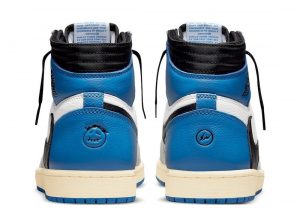 Nike Air Jordan 1 Travis Scott Fragment AJ1 High OG бело-синие с черным кожаные мужские (40-44)