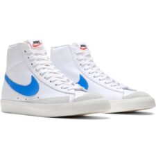 Nike Blazer Mid белые с синим кожа-нубук женские (35-40)